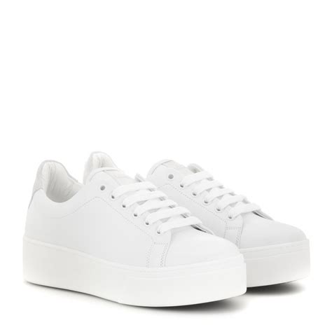 kenzo platform leather sneakers  white lyst