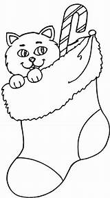 Weihnachten Malvorlagen Kolorowanki Calze Kot Kolorowanka Katze Noel Chaussette Craciun Ghetute Kitten Coloriages Skarpeta Pisoi Druku święta sketch template