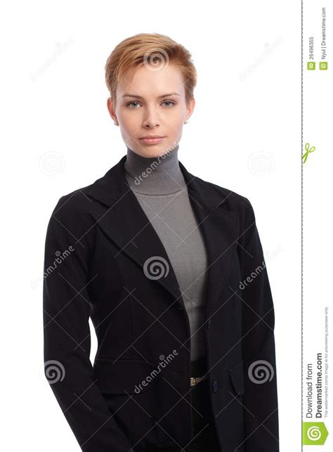 Portrait Of Short Hair Businesswoman Stock Image Image