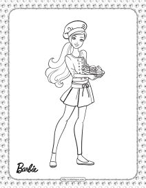 chef barbie coloring page  printable coloring pages  kids