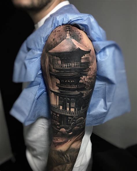 Pagoda Sleeve Tattoos Sleeve Tattoos Tattoo Designs