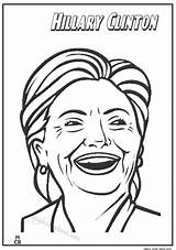 Clinton Coloring Getdrawings Hillary sketch template