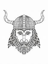 Coloring Viking Pages Adults sketch template