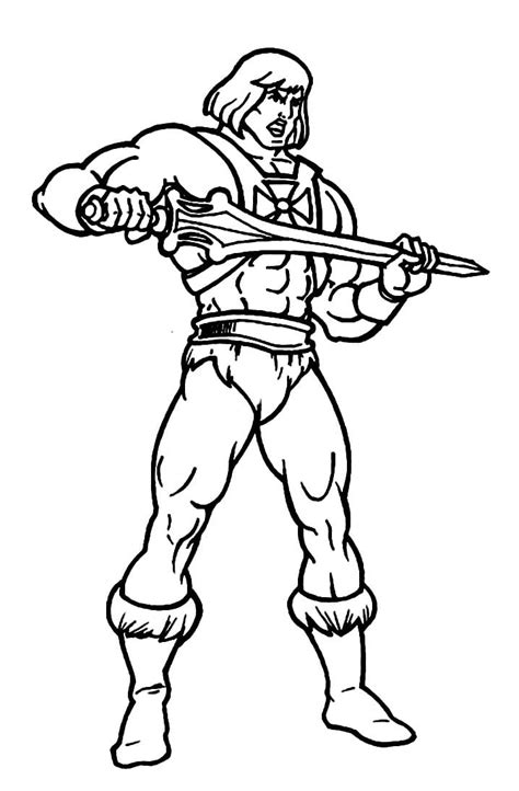 man holding sword coloring page  printable coloring pages  kids