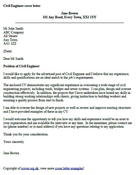 civil engineer cover letter  icoverorguk