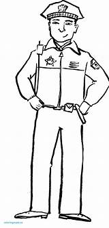 Coloring Pages Officer Police Policeman Helpers Community Clipart Drawings Printable Guard Security Hat Man Kids Helper Color Clip Cliparts Thank sketch template
