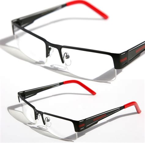 rectangular  rimless metal sun glasses optical rx eyeglasses clear