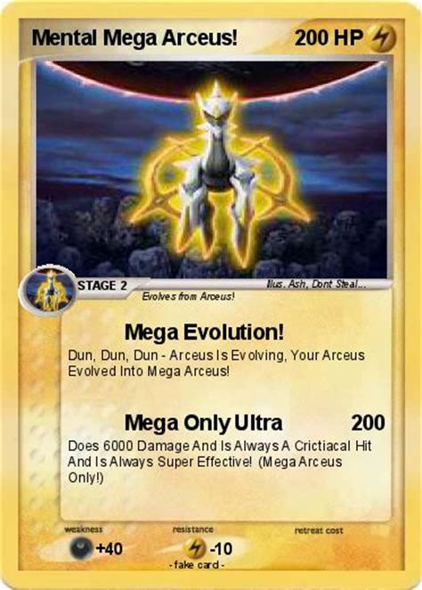 Pokémon Mental Mega Arceus Mega Evolution My Pokemon Card