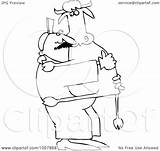 Cow Farmer Carrying Outline Coloring Illustration His Arms Royalty Djart Clip Vector Clipart sketch template