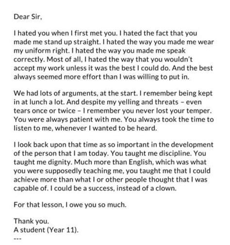 teacher appreciation letter   write  templates