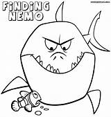 Nemo Coloring Finding Pages Bruce Print Comments Printable Color Library Clipart Getcolorings sketch template