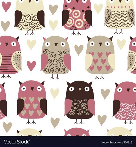 owl pattern royalty  vector image vectorstock