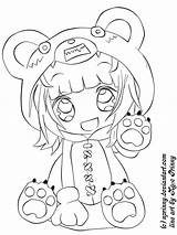 Coloring Chibi Anime Pages Cute Girl Girls Printable Visit Drawings sketch template