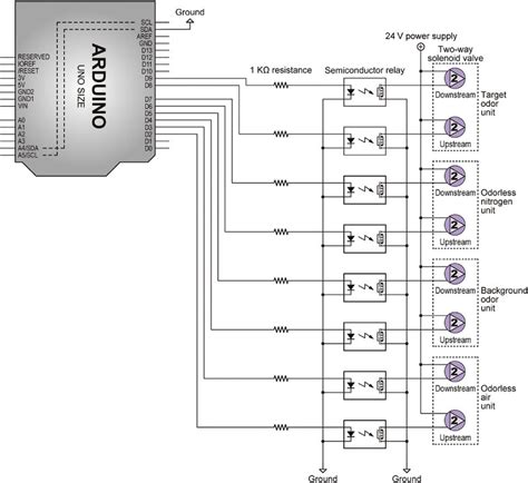 electronic circuit diagram  driving   solenoid valves    scientific