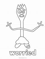 Forky Coloring Pages Toy Story Printable Kids Do Teach Approachable Emotions Children Want Way Fun If sketch template