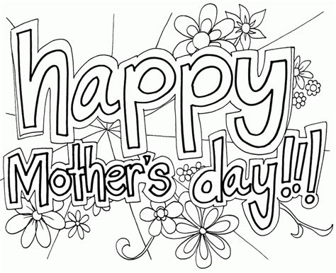 mothers day coloring sheet coloring home