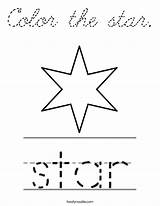 Coloring Star Color Cursive Built California Usa Outline sketch template