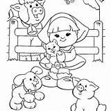 Little People Pages Coloring Getcolorings sketch template
