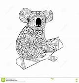 Koala Nero Mano Doodle Disegnato Scarabocchio Coloritura Animale Pagina Greatestcoloringbook sketch template