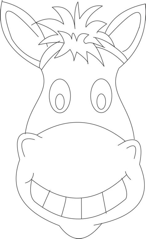 horse mask printable coloring page  kids
