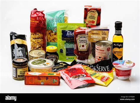 arrangement   types  food packaging stock photo