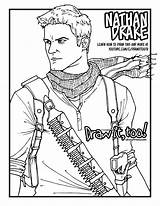 Nathan Drake Uncharted sketch template