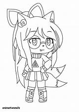 Coloring Pages Girl Gacha Fox Tails Club Life Color Two Popular Print sketch template