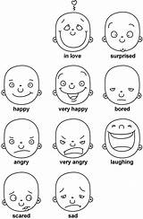 Gesicht Gesichter Emotion Anleitung Gefühle Besuchen Nase Mund sketch template