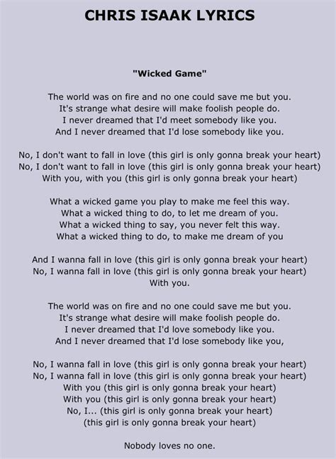 lyrics  wicked game chris isaak gameuyh