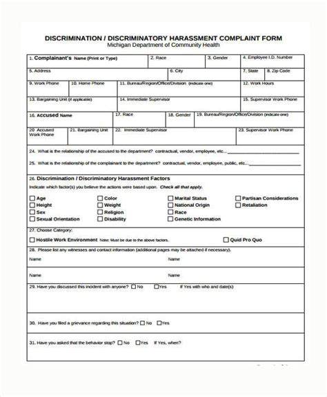 free 7 sample harassment complaint forms in ms word pdf free nude