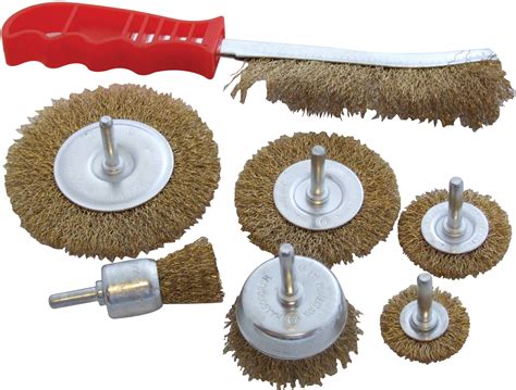 pc wire brush set wheel brushes brass hand brush wheel rotary cleaning drill  ebay