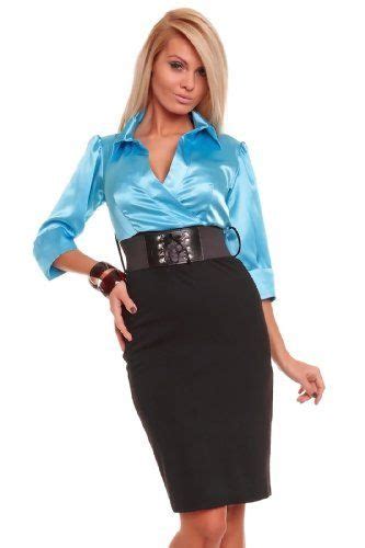 celebrity style blue black shirt dress   belt mini evening cocktail club party gradation