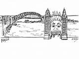 Sydney Harbour Bridge Coloring 648px 52kb sketch template