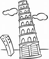 Torre Pisa Leaning Laminas Eiffel Designlooter Monumentos Printable Relacionados sketch template