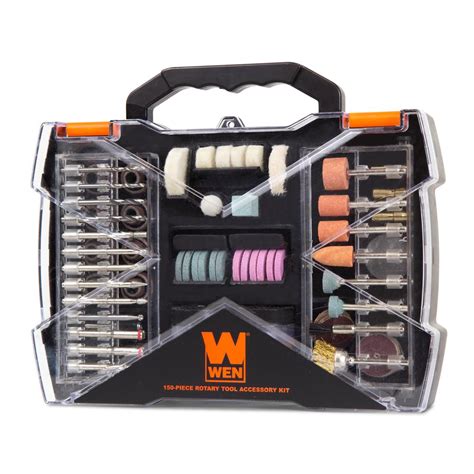 wen rotary tool accessory kit  carrying case  piece   home depot