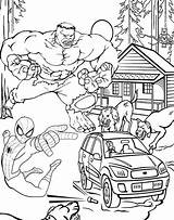 Hulk Coloring Pages Spiderman Avengers Fans Dc Comics sketch template