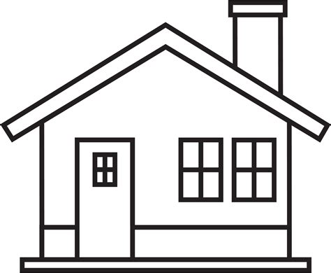 outline drawing house front elevation view  png