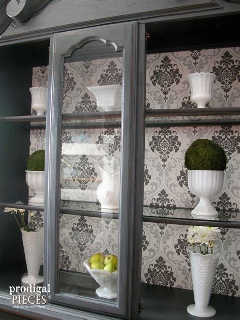 China Cabinet Makeover With Wallpaper Prodigal Pieces