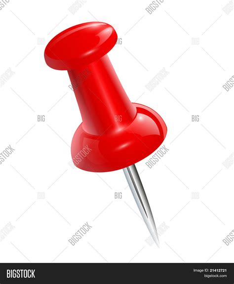 red push pin isolated vector photo  trial bigstock