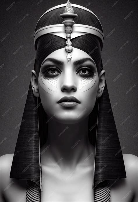 Premium Photo Portrait Of A Beautiful Egyptian Priestess With Makeup