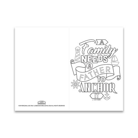 fathers day coloring card  family   father printable  lds