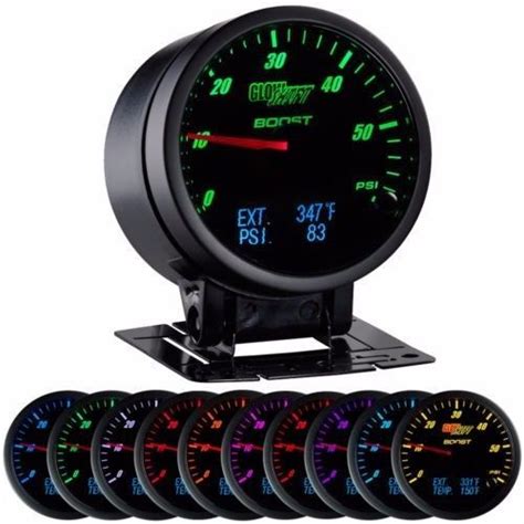glowshift    black boost digital exhaust temp  pressure gauge gs   ebay gauges