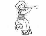 Clarinet Coloring Little Girl Coloringcrew Singing sketch template