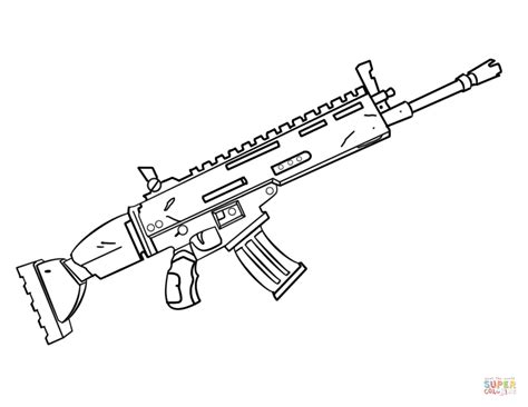fortnite scar coloring page  printable coloring pages