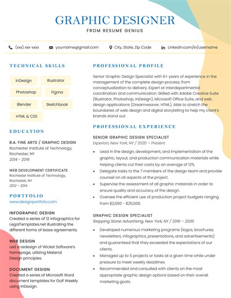 eye catching graphic design resume examples