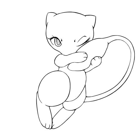 cute mew coloring page coloring pages