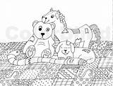 Coloring Stuffed Animal Adult Teddy Patchwork sketch template