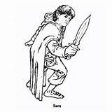 Rings Lord Coloring Pages Samwise sketch template