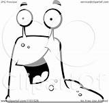 Eyes Slug Happy Big Cartoon Clipart Coloring Outlined Cory Thoman Vector Royalty sketch template