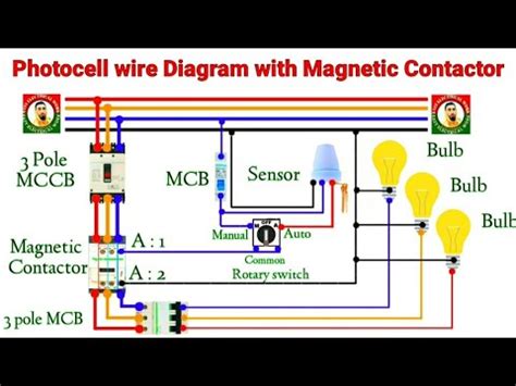 photocell wiring diagram   wiring photocell  magnetic contactor  rotary switch